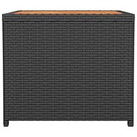 Salontafel met houten blad poly ratten en acaciahout zwart - thumbnail