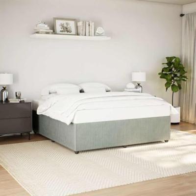 Bedframe zonder matras 180x200 cm fluweel lichtgrijs