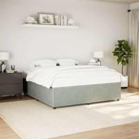 Bedframe zonder matras 180x200 cm fluweel lichtgrijs - thumbnail