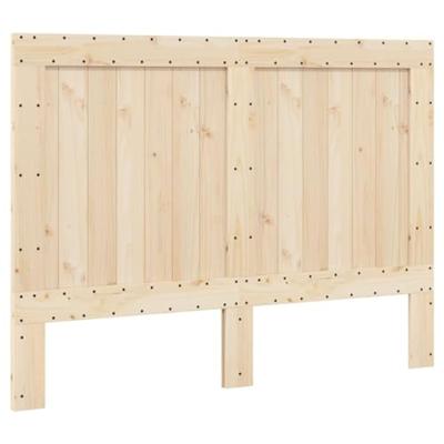 Bedframe met hoofdbord massief grenenhout grijs 140x200 cm