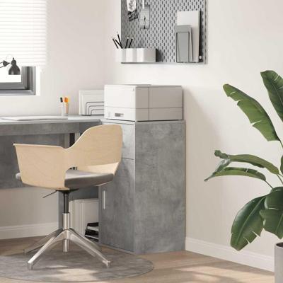 Dressoir met lade Betongrijs 38 x 34,5 x 75 cm Bewerkt hout