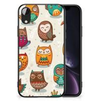Apple iPhone XR Dierenprint Telefoonhoesje Vrolijke Uilen - thumbnail