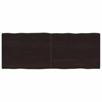Tafelblad natuurlijke rand 160x60x(2-6)cm eikenhout donkerbruin - thumbnail