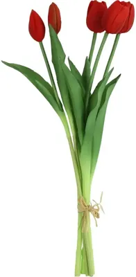 Countryfield kunstboeket tulp 41cm donkerrood