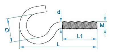 Schroefhaak geg. m8x60 26g