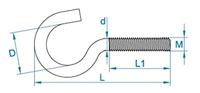 Schroefhaak geg. m8x60 26g - thumbnail