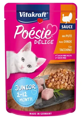 Vitakraft Poésie Délice Junior kalkoen in saus 85g