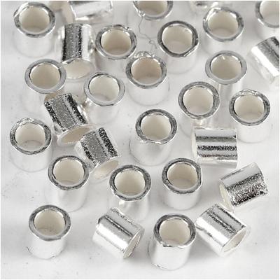 Creativ Company Knijpkralen, d 2 mm, zilver, 50 stuk/ 1 doos