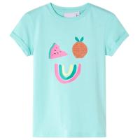 Kindershirt met kleurrijke fruitprint 92 lichtmintkleurig - thumbnail