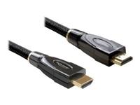 Delock 82739 HDMI-kabel HDMI Aansluitkabel HDMI-A-stekker 5 m Zwart 4K UHD, Vergulde steekcontacten, Afgeschermd (drievoudig), Verdraaid - thumbnail