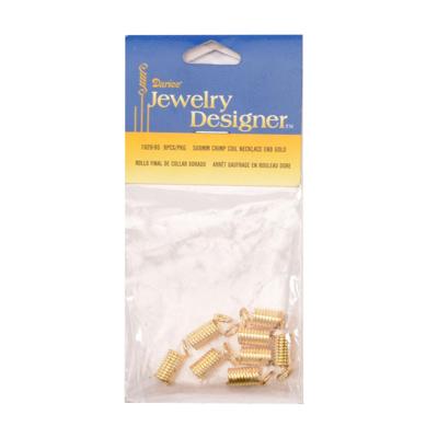 Darice • crimp coil necklace end 8pcs gold