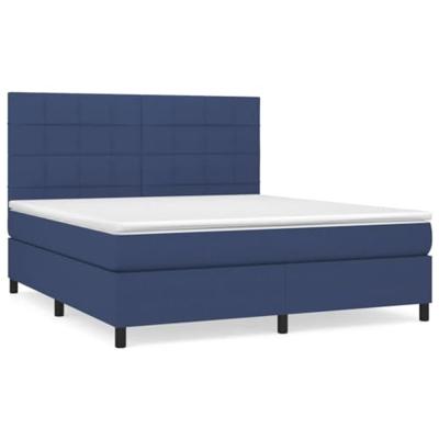Boxspring met matras stof blauw 180x200 cm