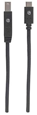 Manhattan 354998 2m USB C USB B Mannelijk Mannelijk Zwart USB-kabel
