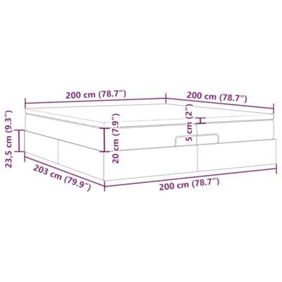 Ottoman bed met matrassen 200x200cm stof donkergrijs