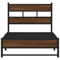 Bedframe zonder matras metaal bruin eikenkleurig 80x200 cm - thumbnail