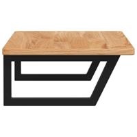 Badkamer wandschap staal en massief eikenhout - thumbnail