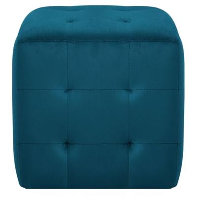 VidaXL Poef 2 st 30x30x30 cm fluweel blauw VidaXL Poef 2 st 30x30x30 cm fluweel blauw