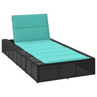 Ligbed met zwevend kussen poly rattan zwart - thumbnail