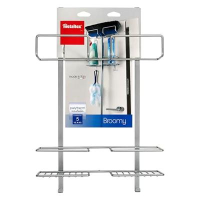Metaltex over the door space saver rek voor schoonmaakspullen 30x46x12 cm zilver