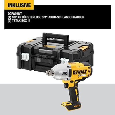 DeWALT DCF897NT Accu slagmoersleutel 950Nm 3/4" frictiering 18V XR Basic Body in TSTAK - thumbnail