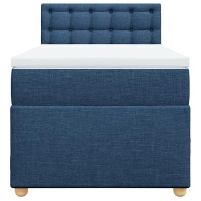 Boxspring met matras stof blauw 100x200 cm
