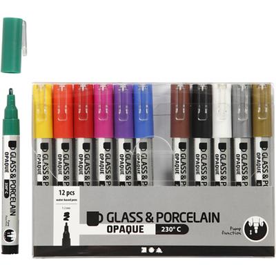 Creativ Company Glas- & porseleinstiften, 12st.