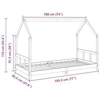 Kinderbedframe massief grenenhout wasbruin 90x190 cm - thumbnail
