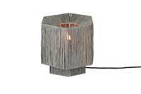 GOOD&MOJO Tafellamp 'Panama' Raffia, 26cm, kleur Grijs - thumbnail