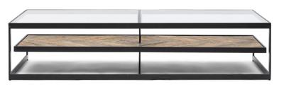 Rivièra Maison Salontafel 'Graydon' Essenhout en Glas, 180 x 80cm
