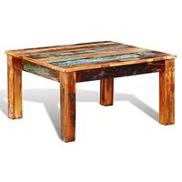 Salontafel vierkant gerecycled hout - thumbnail