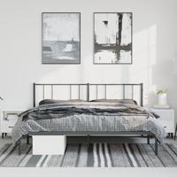 Bedframe met hoofdbord metaal zwart 183x213 cm - thumbnail