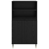 Highboard met plank met opslag met de deur Zwart 60 x 36 x 110 cm Bewerkt hout - thumbnail