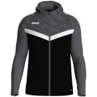 JAKO 6824 Jas Met Kap Iconic - Zwart/Antraciet - XL - thumbnail