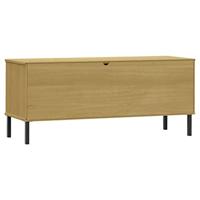 VidaXL Schoenenrek met metalen poten oslo 106x35x45cm grenenhout bruin - thumbnail