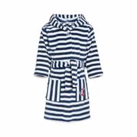 Playshoes badjas Streep Blauw Wit-158-164 - thumbnail