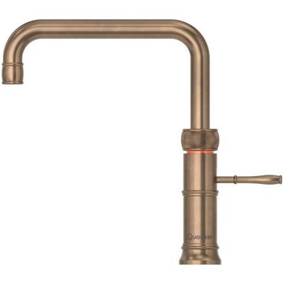 Quooker Classic Fusion Square Keukenkraan - Kokend - Warm & Koud Water - Kindveilige Dubbeldruk - Messing Patina