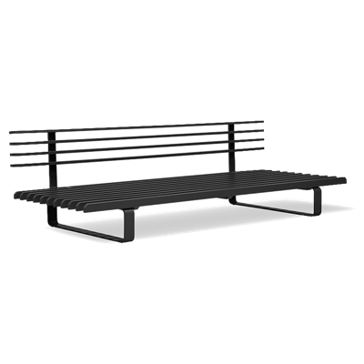 HKliving Lounge Tuinbank - Zwart