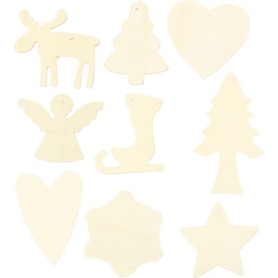Creativ Company Versier je houten kerst hangers, 72st. - thumbnail