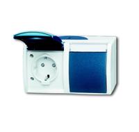 ABB 2CKA002084A0720 Geaard stopcontact IP44 Blauw-groen, Grijs-wit (RAL 7035) - thumbnail
