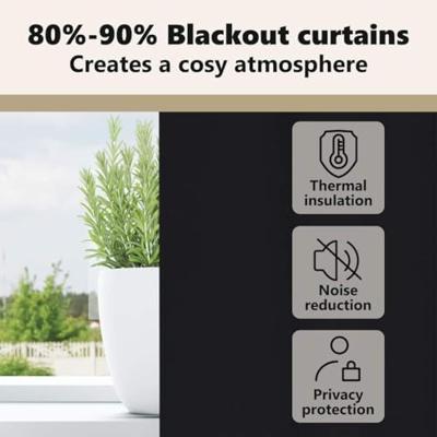 VidaXL Zwart-out gordijnen met ringen 2 pcs zwart 225 x 140 cm