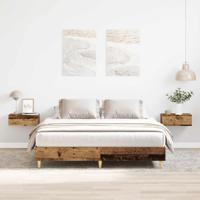 Bedframe zonder matras 140x200 cm spaanplaat bewerkt hout - thumbnail