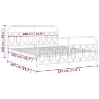 Bedframe met hoofd- en voeteneinde metaal wit 180x200 cm - thumbnail
