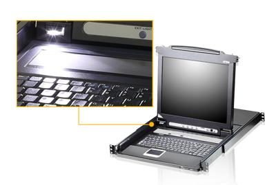ATEN 8-Poorts KVM Schakelaar LCD 17 Console Zwart ATEN 8-Poorts KVM Schakelaar LCD 17 Console Zwart