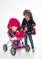 Amia poppenwagen met tas, in hoogte verstelbaar - thumbnail