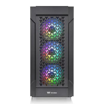 Thermaltake CA-1W2-00M1WN-01 Midi-tower PC-behuizing Zwart 3 voorgeïnstalleerde LED-ventilators, LCS-compatibel, Zijvenster, Geschikt voor DIY-waterkoeling,