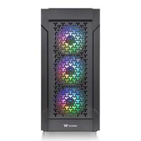 Thermaltake CA-1W2-00M1WN-01 Midi-tower PC-behuizing Zwart 3 voorgeïnstalleerde LED-ventilators, LCS-compatibel, Zijvenster, Geschikt voor DIY-waterkoeling, - thumbnail