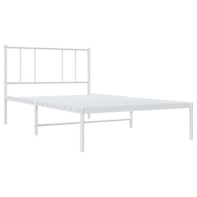 Bedframe met hoofdbord metaal wit 90x190 cm