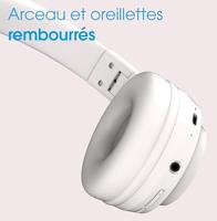 RYGHT Tempo Draadloze hoofdtelefoon, helder stereogeluid, 20 uur looptijd, opvouwbaar, licht, muziekbediening, volume, oproepen beantwoorden, spraakassistent, gevoerde oordopjes, wit - thumbnail