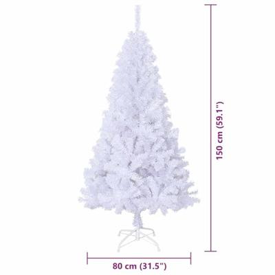 Kunstkerstboom met 150 LED Wit 150 cm PVC en staal