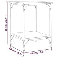 Salontafel 40x40x55 cm bewerkt hout bruineikenkleurig - thumbnail